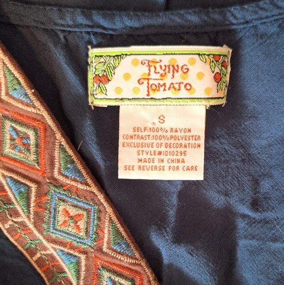 Flying tomato embroidery ruffle maxi dress sz small *AH1 - Picture 4 of 5